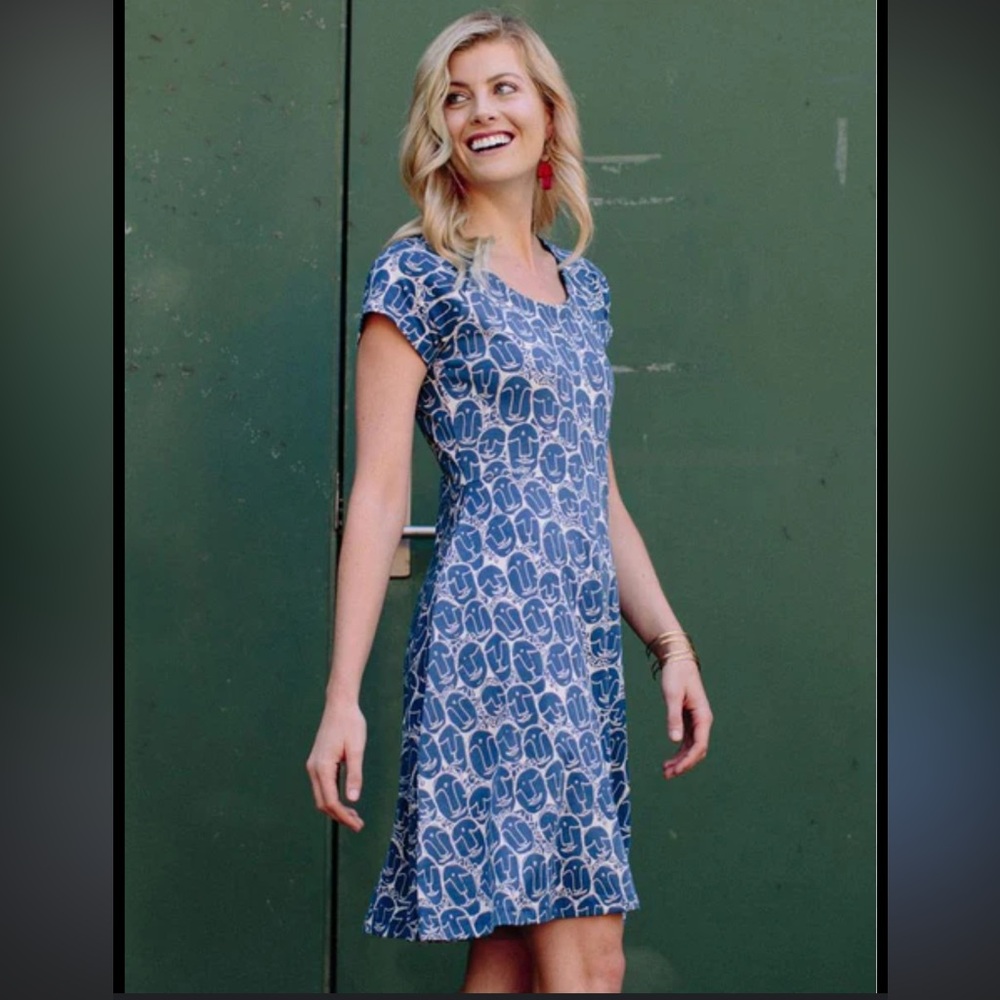 Mata Traders Farmers Market Dress – “Faces” Print – Size M
